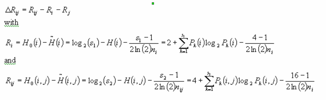 Equation of mututal information
